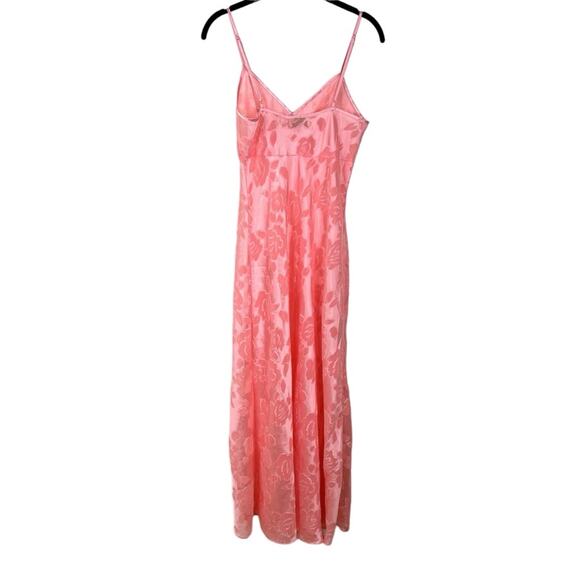 Vintage Victoria's Secret Gold Label Pink Floral Burnout Maxi Slip Dress M - Picture 5 of 5